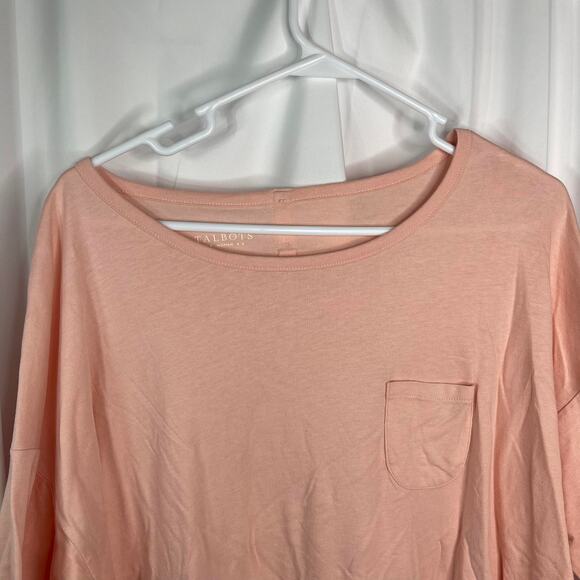 Talbots knit tee shirt t-shirt tunic peach orange plus size xxl 2x roll tab slee - Picture 2 of 16